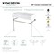 Kingston Brass 39 Porcelain Console Sink with Stainless Steel Legs 8 Centers, WhiteBrushed Brass VPB3917W7ST - alternate 4